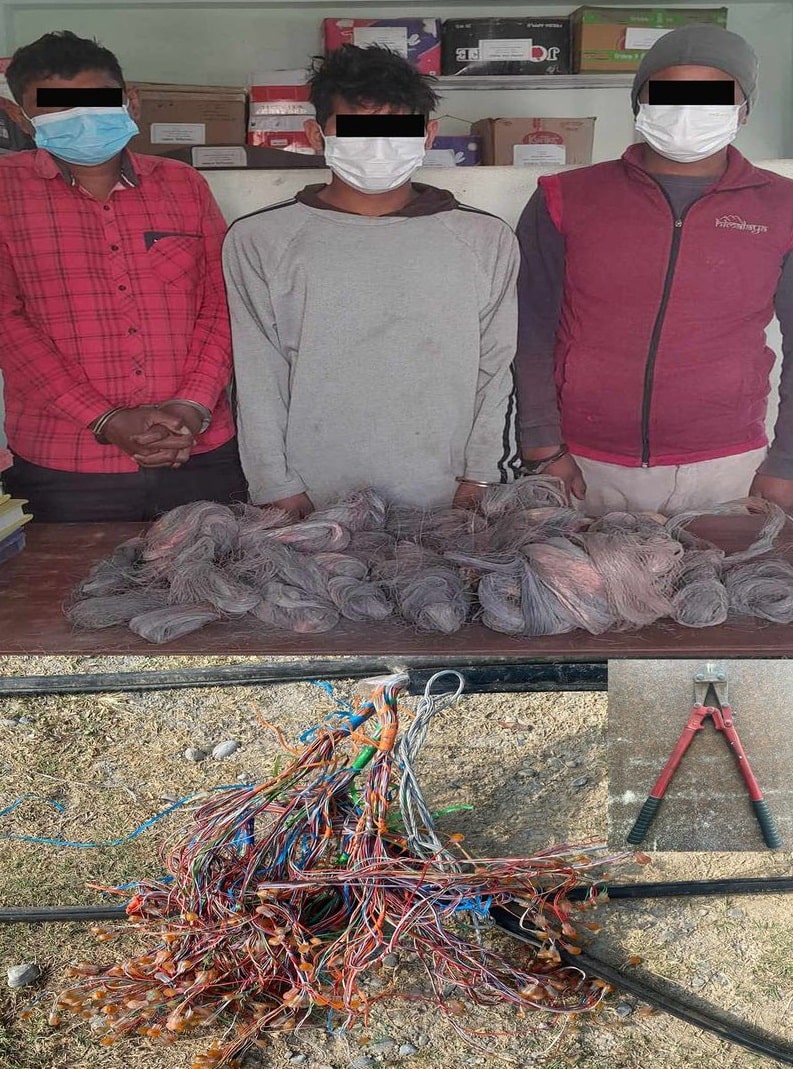 Read more about the article NTC को तामाको तारहरु चोरी गर्ने ३ जना तामा सहित पक्राउ